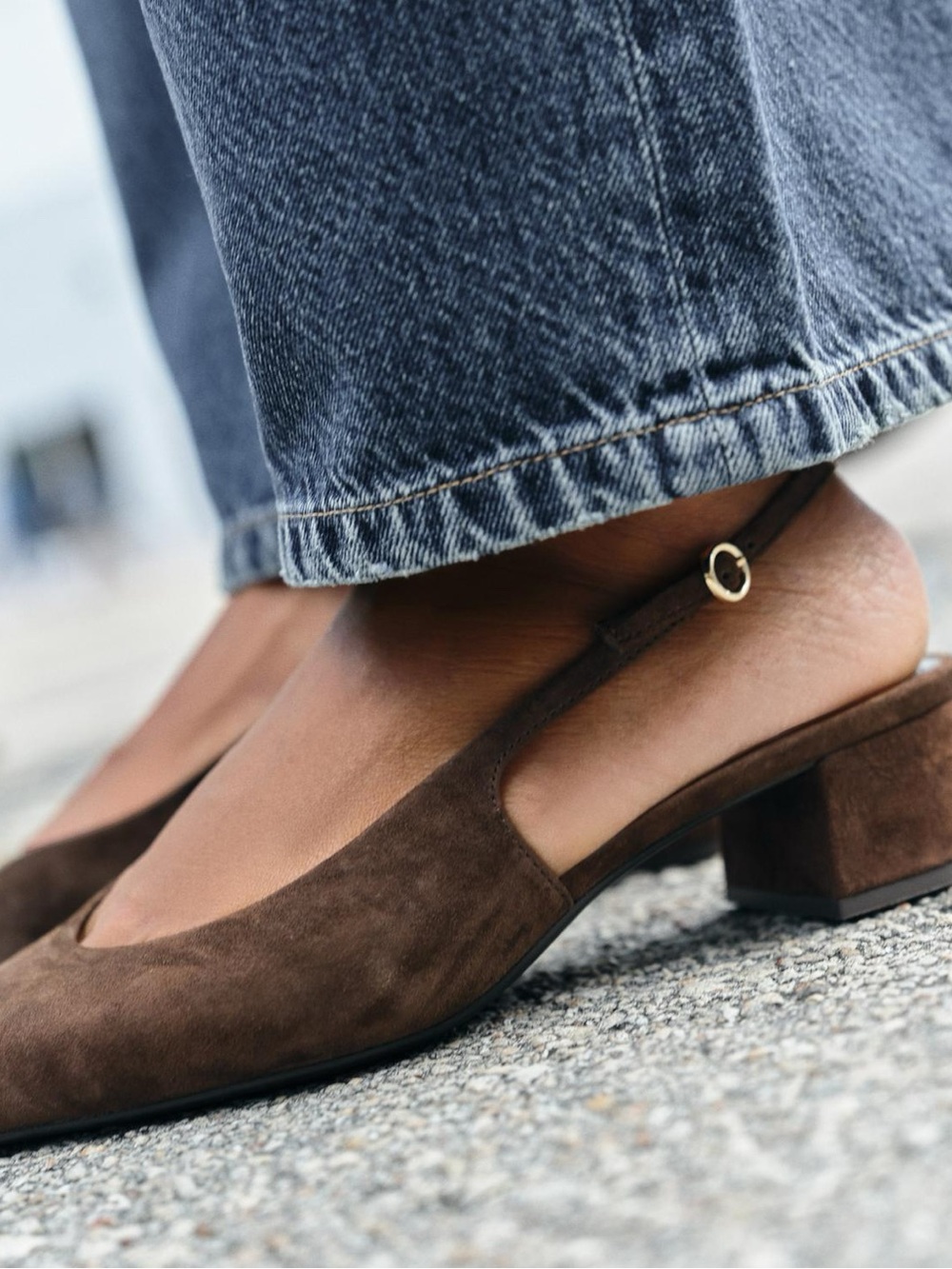 NWT Zara Suede Slingback Shoes Brown, US 8 - Picture 1 of 10